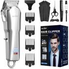 Tondeuse Cheveux Homme Professionnelle SEJOY - Argenté - 4 Vitesses Réglables - 4 Peignes de Guide