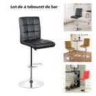 4 X Tabouret de bar pour salle à manger, Siège en similicuir Noir et rotatif 360°, Willonin® Chaise de cuisine