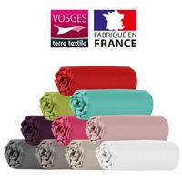 Drap housse - Made in France - 100% coton - 100 x 190 cm - Rose