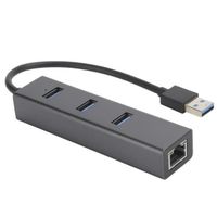 ESTINK Hub USB vers RJ45 Hub USB Adaptateur Gigabit Ethernet 3 Ports USB3.0 à RJ45 Accessoires Informatiques YMC‑B219C","isCdav":f