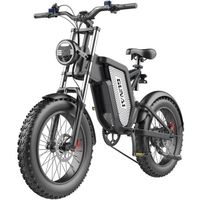 VTT Électriques Tout-Suspendu GUNAI MX25 Vélo Électrique 20" Fat Bike 1000W 48V 25AH Autonomie 50km - Noir