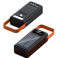Batterie Externe Solaire 40000mAh Batterie externe avec 4 USB Portable Batterie Externe sans Fil Powerbank pour Camping (Orange)
