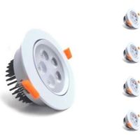 Spot LED Encastrable Rond 5W 80° Orientable (Pack de 5) - SILAMP - Blanc - Encastrable - Classique - Intemporel