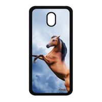 Coque pour J3 2017 silicone cheval animal SM-J330FN ciel bleu equitation nuage design animaux portable poney Samsung galaxy