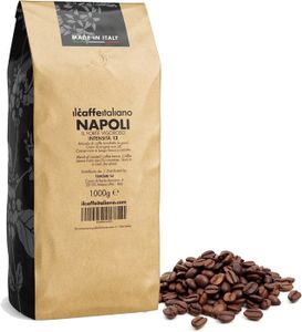 CAFÉ EN GRAINS FRHOME - 1 kg de grains de café - Cafè Mélange Napoli intensité 12 - Il caffè italiano