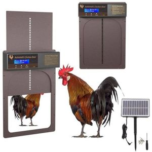Porte Automatique Pour Poulailler Solaire - Aluminium, Télécommande, Minuterie, IP45 - Protège Contre Les Prédateurs