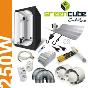Timer Extracteur et Ventilateur. Pack Chambre de culture Complet 80x80x160 // 100x100x200 // 120x120x200cm Kit complet avec eclairage HPS Cooltube 250W 400W 600W au choix 80x80x160cm - 250W