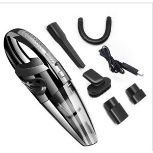 Mini aspirateur de voiture de poche portable sec humide double usage haute consommation sans fil rechargeable muet /économie d/énergie surveillance de tension de petite taille 12V 120W noir