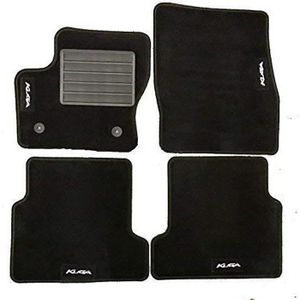 Tapis Sur Mesure Velours Noir Premium MTM Pour Ford Kuga II 03/2015-03/2020 – Set 4 Pièces Avec Fixations D'Origine & Talonnette Renforcée