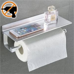 Fulsence Porte-rouleau de papier essuie-tout autocollant en aluminium pour cuisine ou salle de bain