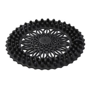 SIPHON DE LAVABO 113 mm - Le noir - Bouchon de baignoire en Silicone, couvercle de vidange Anti blocage de l'évier, filtre de