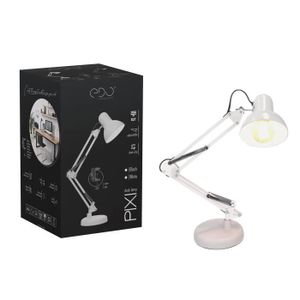 LAMPE A POSER Lampe de bureau PIXI Black E27 noire réglable base+clip compris lampe de table 
