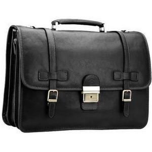 Cartable en Cuir Noir Homme