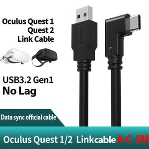 câble USB C 3.2 Gen1 5 Gbit/s à angle droit accessoires de réalité virtuelle Anwangda Oculus Quest 2 Link taille : 3 m transfert de données haute vitesse pour Oculus Quest 2 