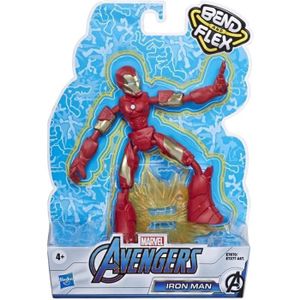 FIGURINE - PERSONNAGE MARVEL E7870 Avengers Courbé Et Flexible Action, 6-Inch Flexible Iron Man Figurine, Inclus Accessoire, Âges 4 Et Haut