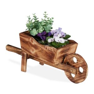 JARDINIÈRE - BAC A FLEUR Brouette en bois pour plantes - RELAXDAYS - 100 l 