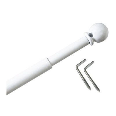 Tringle à Rideau Extensible 60-100cm - Blanc, Ø23/26mm, Montage Sans Perçage - Pour Porte/Fenêtre - GARDINIA