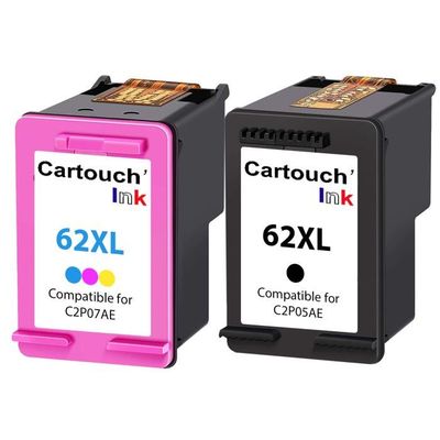 CARTOUCHINK - 62XL - 2 Cartouches d'encre Compatibles pour HP 62