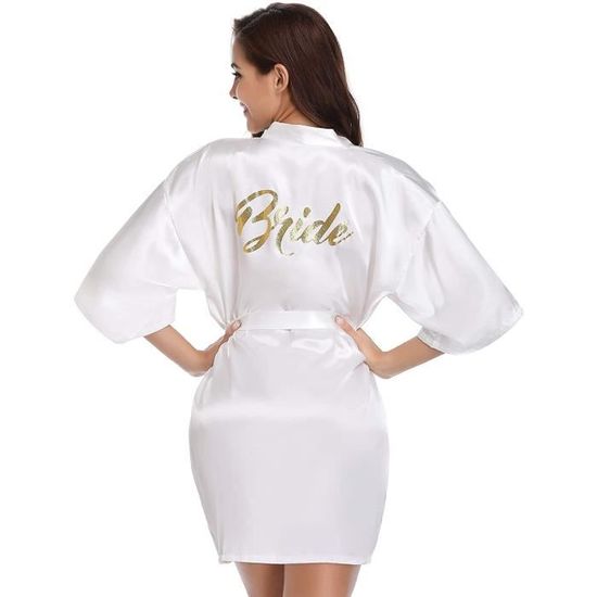 Kimono femme bride satin peignoir mariee bridemaid robe de chambre