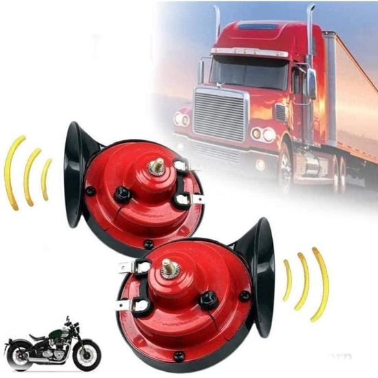 Lot de 2 klaxons de voiture à double tonalité, 300 dB, klaxons à air