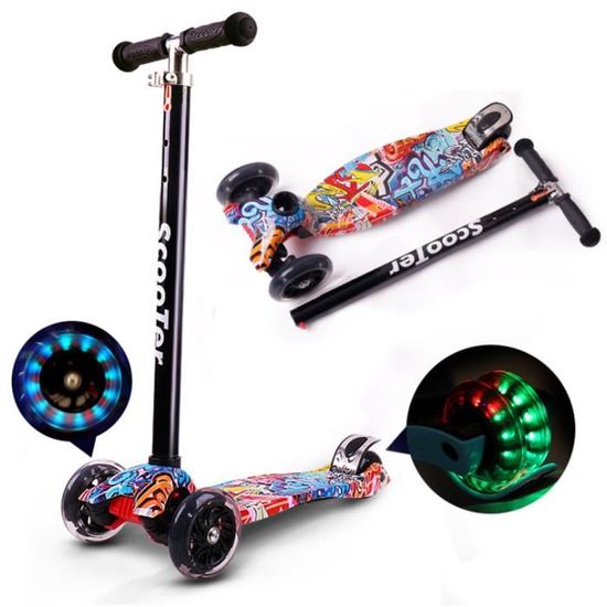 Trottinette Enfant 2 A 8 Ans 3 Hauteur Reglable Pattinette Freestyle Paliable Avec 3 Roues Led Clignotent Achat Vente Trottinette Enfant 2 A 8 An Cdiscount