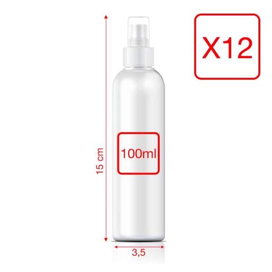 Lot de 12 Flacon Vaporisateur Spray en plastique 100ml – Natureluxy-shop