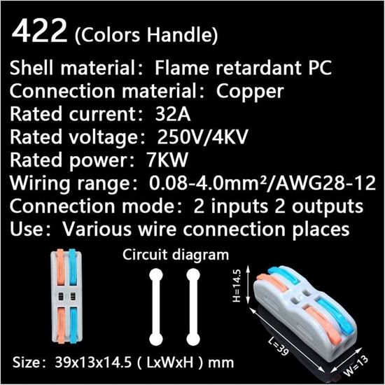 Lot de 150 connecteurs de fils à épissure rapide, connecteur électrique sans soudure, bleu, connecteur d'épissure de fil, connecteurs à sertir isolés 22-10 AWG
