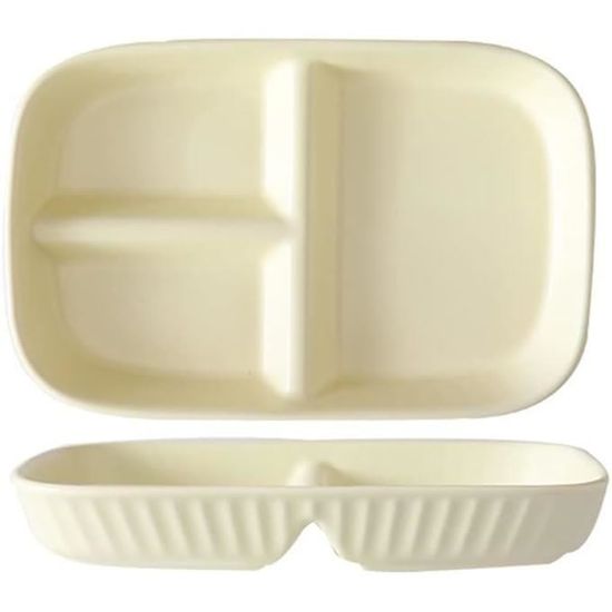 Assiette Compartimentée Inox 23 Cm - Lot De 3 - Contrôle Des Portions - Compatible Lave-vaisselle - Empilable