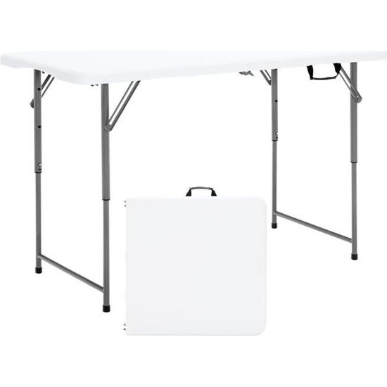 Table Pliante Camping 3 Hauteurs Réglables - Plateau MDF, Cadre Aluminium, Support 30kg, Portable Pour Pique-nique Et Extérieur