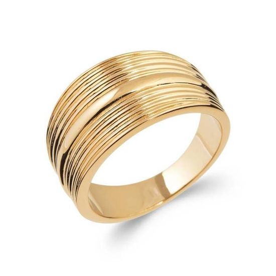 Bague forme rosace ajourée plaqué or 18 carats 750/000 garanti