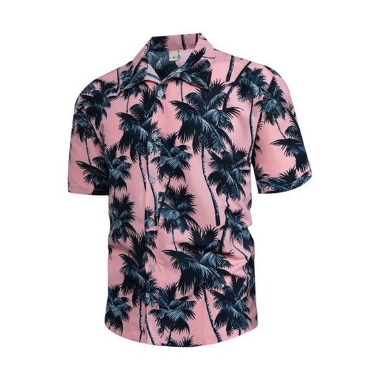 Chemise - Chemisette,Chemise Hawaïenne Florale à Manches Courtes Pour Hommes,vêtements De Plage