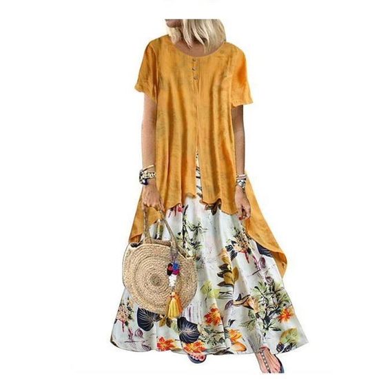 Jupe Swing Femme Lin Géométrique Multicolore – Taille 22 (40 Pouces), Zip, Longueur Midi