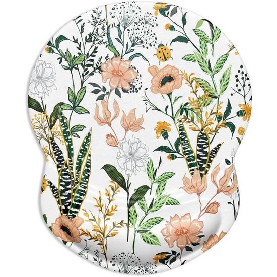 Tapis De Souris Ergonomique Avec Repose-poignet Gel - Motif Aquarelle Tigre, Tissu Lycra, 25mm D'épaisseur