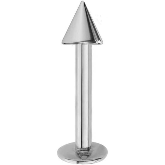 JEWEL BARREL - Piercing Labret Acier Chirurgical - Barre 16G (1,2mm) Longueur 6-12mm - Cône Amovible