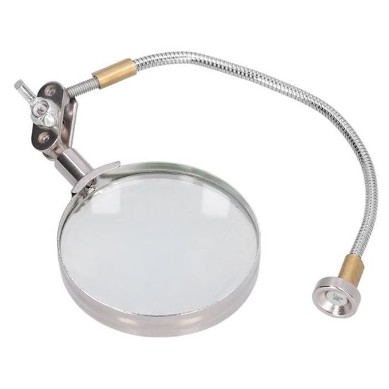 Loupe 10X 20X Avec Lumière LED Et Support - Lampe Loupe Bureau Flexible Col De Cygne