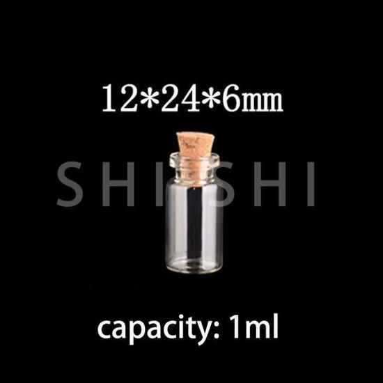FLACON-POMPE,1ml-100 Pcs-Verre--Mini bouteilles en verre avec bouchons ...