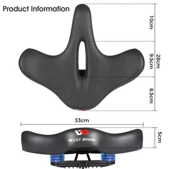 Selle De Vélo Extra Large Confort Avec Dossier - Universelle / Tricycle - Marque SABUIDDS - Neuf
