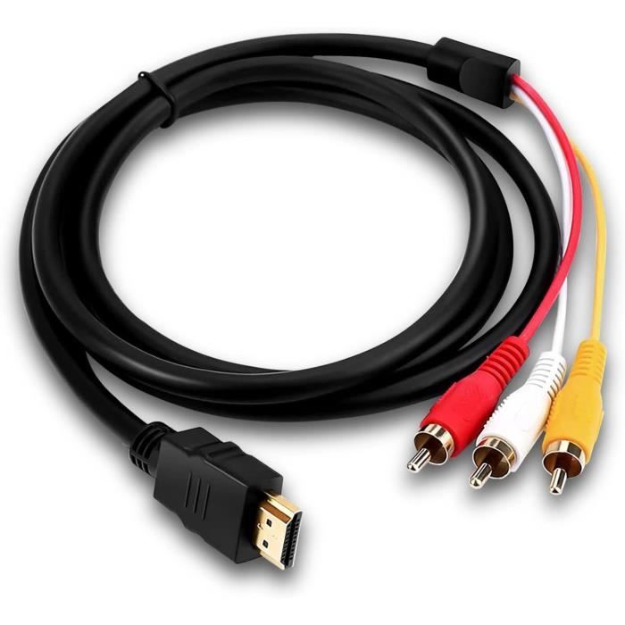 Câble HDMI vers RCA,1080P Câble de Conversion HD pour Décodeur HDMI