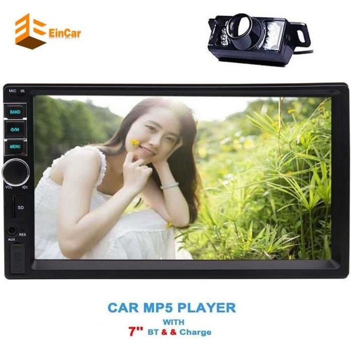 Dash caméra de recul sans écran tactile capacitif Univresal 7 '' pouces Car Stereo Bluetooth 2 Radio Autoradio Din HD récepteur FM