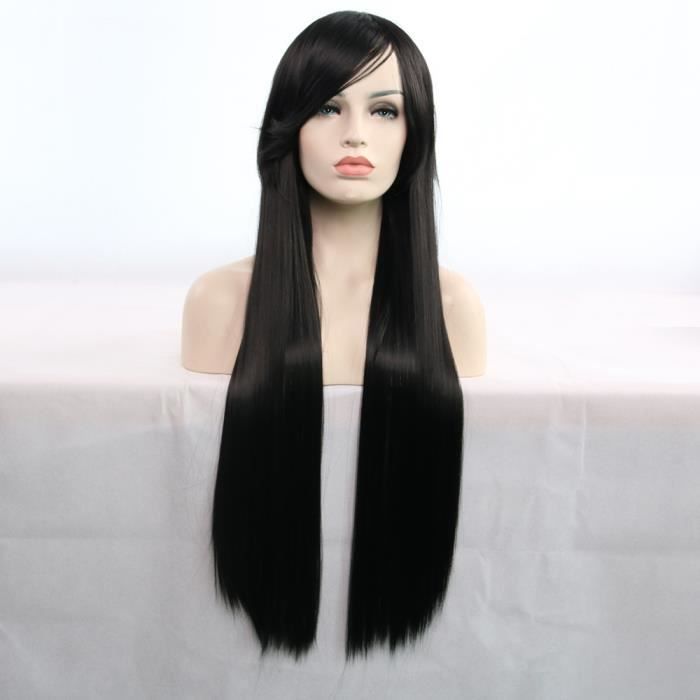La nouvelle arrivée incroyable longue ligne droite 80CM perruque vous fait accrocher 100% cheveux humains XHL80815220BK_769