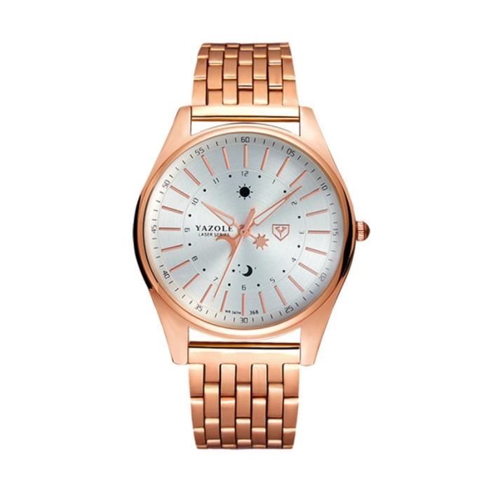 (#140) Men Fashion Business Steel Strap Band Quartz Wrist Watch, Luminous Points(White)