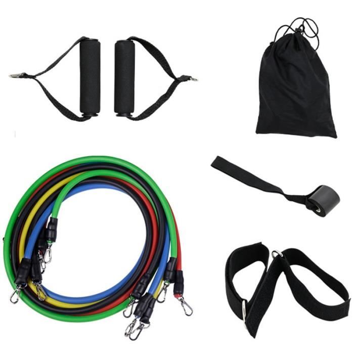 Bandes de couleur 11pcs 11 Pièces - Ensemble Bandes de Résistance Élastique En Caoutchouc Tubes Fitness Expa