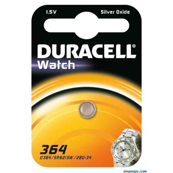 5 X Piles DURACELL 364/SR60/AG1 - Pour Montre / Oxyde d'argent 1,55V
