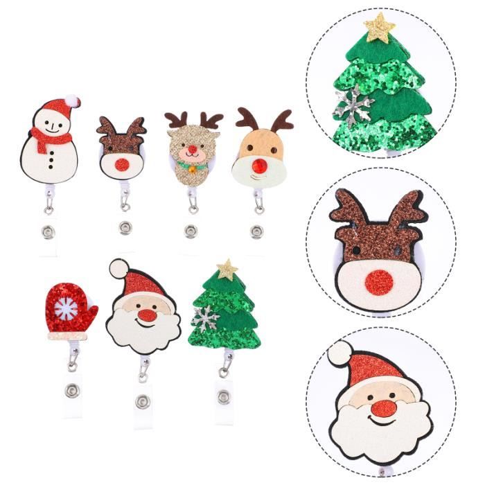 7pcs Badge de Noël Bobine d'identité rétractable Cartes de badge ballon de football football