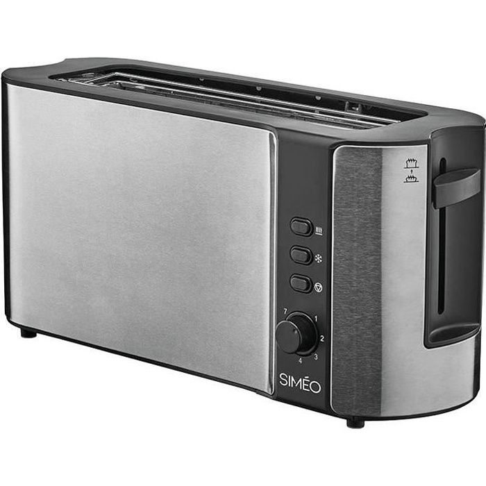 Grille pain extra large 1000W inox