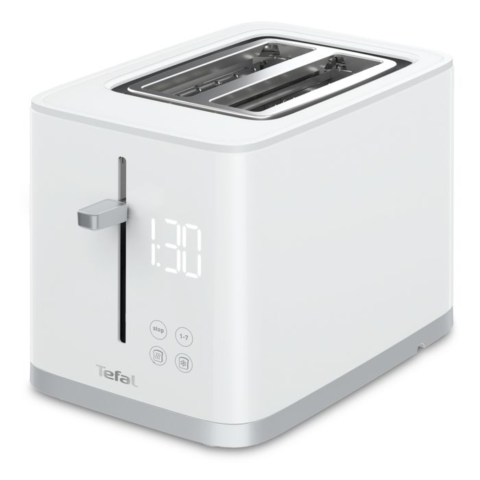 TEFAL TT693110 Grille-pain 2 fentes, Grand écran numérique, Réchauffage, Décongélation, 7 niveaux de dorage, Bouton de surélévation