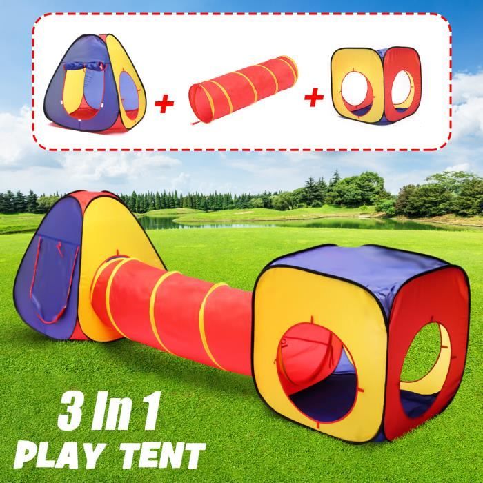 TEMPSA Tente tunnel d'activité Trois-en-un Pour Enfants Faire Des Aventures A L'extérieur
