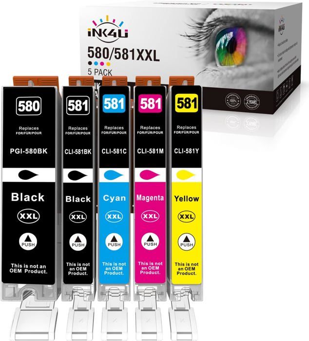 Cartouche D'encre Photo Bleu Compatible Canon CLI-581PB – Remplacement Non-OEM 12ml, Pour PIXMA