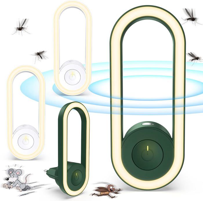 Lot De 4 Répulsif Ultrasons, Repulsif Moustique, Repulsif Anti Mouches Electrique Appareil