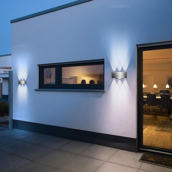 WOTTES Applique Murale Intérieure LED 6W Lampe Murale Luminaire Blanc Chaud Moderne pour Salon Escalier Couloir Argent 2pcs